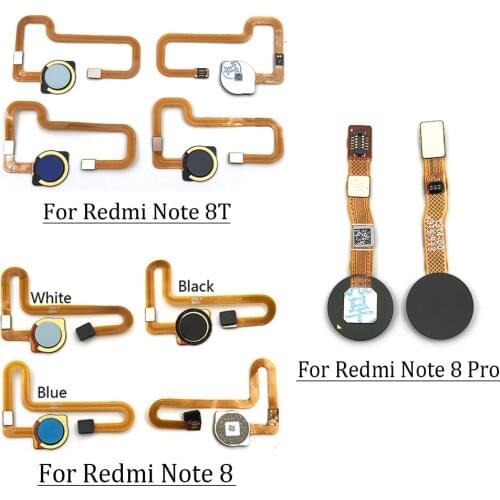 New Fingerprint Sensor Home Return Key Menu Button Flex Ribbon Cable For Xiaomi Redmi Note 8T 8 Pro Parts Black White Blue