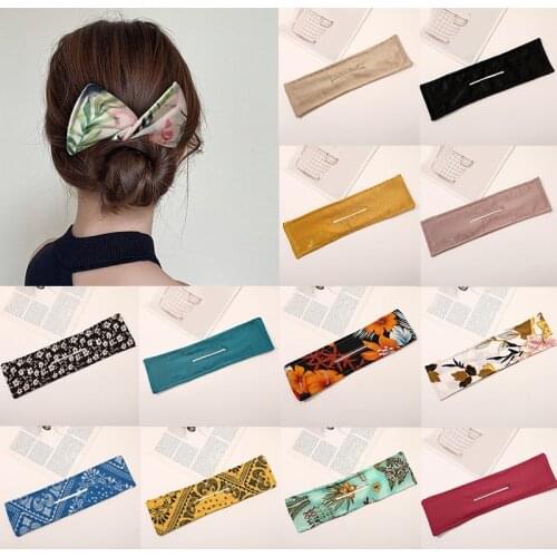 New Design Magic Women Hair Bands DIY Bun Maker Headbands Suede Floral Print Knotted Wire Hairbands Twist Maker Hair Accessories