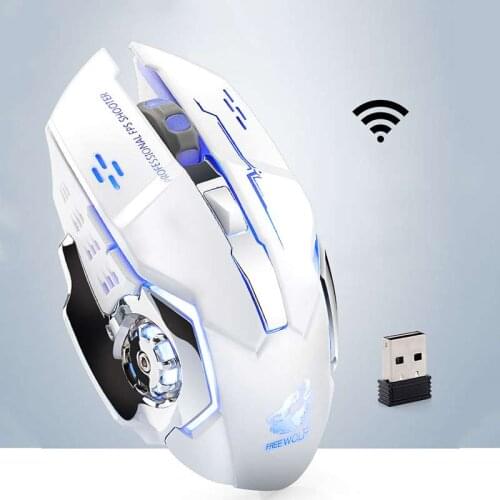 Rechargeable Wireless Silent Gaming Mouse LED Backlit USB Optical Ergonomic Gaming Mouse Home Office Computer PC Laptop Mice