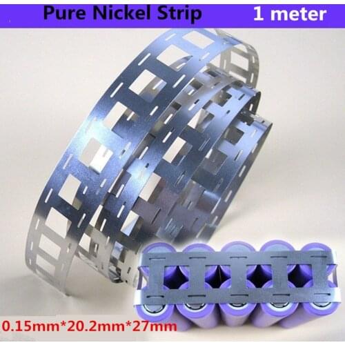 1Meter 0.15*27MM Pure Nickel Strip 99.96% Lithium Battery Nickel Strips For 18650 Battery Pack 2P Spot Welding Nickel Belt