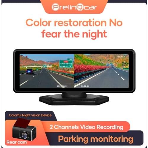 Prelingcar Colorful Night vision Car DVR Dash Rear cam Full HD 1080P For DVD navigation player