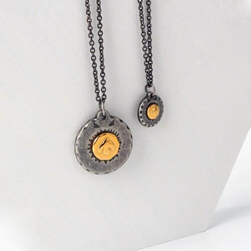 Christmas Gift Vintage Stainless Steel Eagle Coin Pendant Necklace Men Punk Biker Jewellery Round Necklaces Women Animal Jewelry