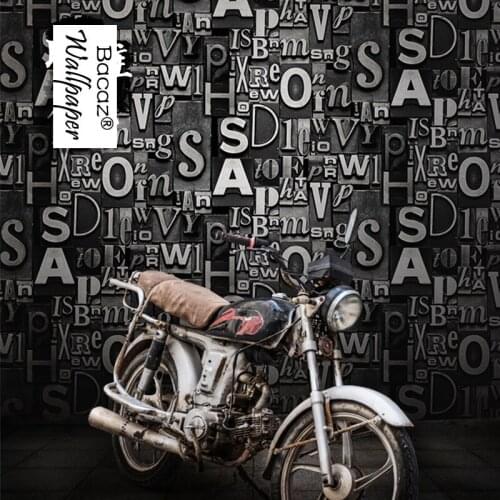 Vintage 3D Murals chalybeate 3d Bricks Wallpaper Rolls for KTV Bar English Alphabet letter 3d wall paper Roll 3d Wallcoverings