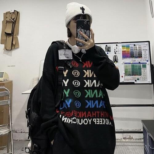 2021 New Retro Knitted Sweater Coat Ins Dark Harajuku Casual Trend Mens and Womens Tops Thick Letter Jacquard Loose Sweater
