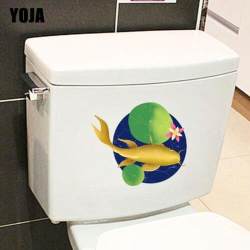 YOJA 20.3X22.1CM Creative Pattern Fish Bedroom Home Decor Toilet Decal Wall Sticker T3-1075