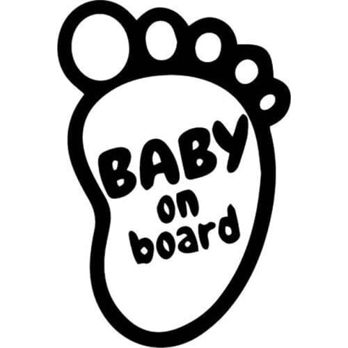 Baby on Board Cartoon Footprint Funny Car Decals Fashion Decoration PVC Waterproof Sunscreen Car Sticker Apply To Car Window