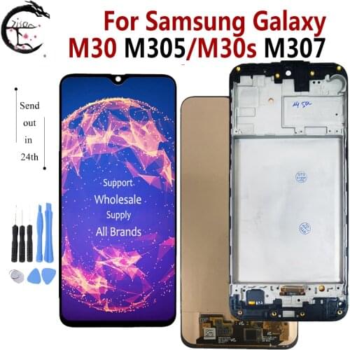 6.4" AMOLED LCD For SAMSUNG Galaxy M30 2019 M305 M305F M305G Display M30S M307 M307FN LCD Screen Touch Sensor Digitizer Assembly