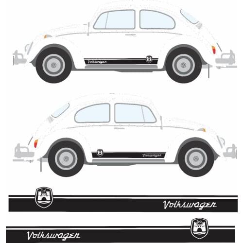 For 1Set/2pcs Classic Beetle Wolfsburg Stripes Graphics Decals Stickers Car styling