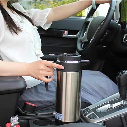 1200ML 12V/24V Car Cigarette Lighter Electric Heated Kettle Car Bottle Thermal Mug Cup Boiling Water Car Cup Hot Water Warmer