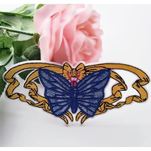 2pcs/lot Butterfly Bowknot Applique Embroidered Iron on Fashion Patches For Clothes Bag Sticker Diy Decoration Repair Craft