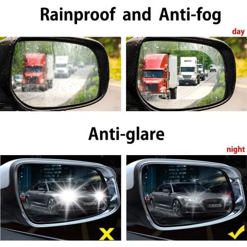 2pcs Anti Fog Clear Rainproof Motorcycle Protective Film Car Rear View Mirror Protective Film Motorcycle Side Window Glass Film