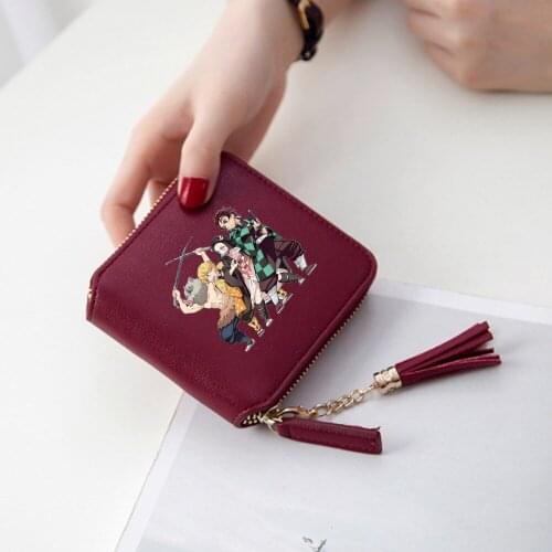 2020 New Anime Demon Slayer Kamado Nezuko Polyurethane (pu) Wallet Change Pocket Cartoon Peripheral Gift 10*2*12CM