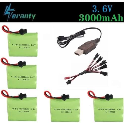 3.6v 3000mAh Battery Charger sets For RC Car Robots Tanks Train Gun Boats Aa NiMH Battery 2400mah 3.6v Rechargeable Battery Pack