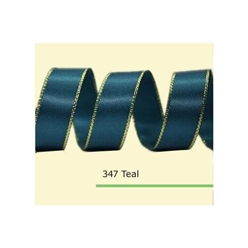 5/8 inch (16mm) gold edge satin ribbon 35 colors in stock