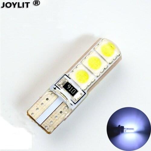 50pcs/lot ice blue red yellow 5050 SMD 194 6SMD Led Parking Auto Wedge Lamp CANBUS Silica