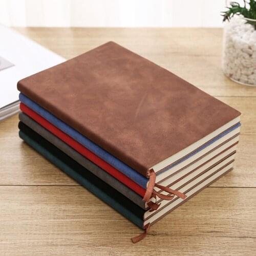 A5 2021 Vintage Pu Leather Notebooks Buckle Leather Stationery Meeting Work Soft Thick Simple Student Diary