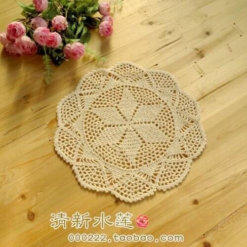 Free shipping 5pic/lot cotton crochet lace doilies for home decor lace felt as innovative item for home potholder with flower