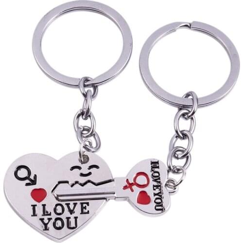 Kili Arrow & "I Love You" Heart & Key Lovers Couple Key Chain Ring Keychain Keyring Keyfob Lover Gift
