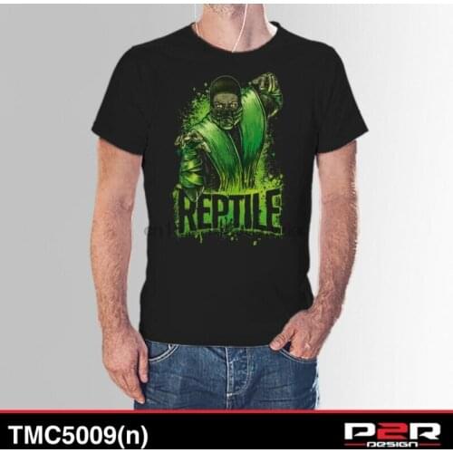T-shirt nero black Mortal Kombat Reptile Maglietta TMC5009