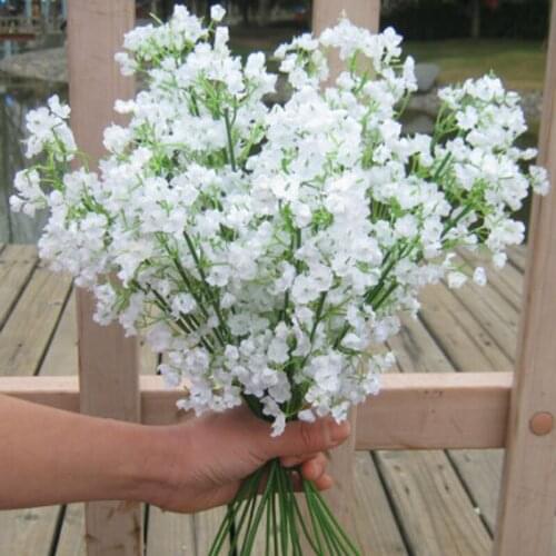 1Pcs White Babys Breath Artificial Flowers Gypsophila Plastic Flowers For Home Decorative DIY Wed Party Decoration Fake Flower