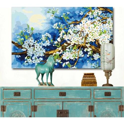 Coloring by numbers moonlight flowers modular painting digital picture by numbers diy digital painting Traditional Chinese