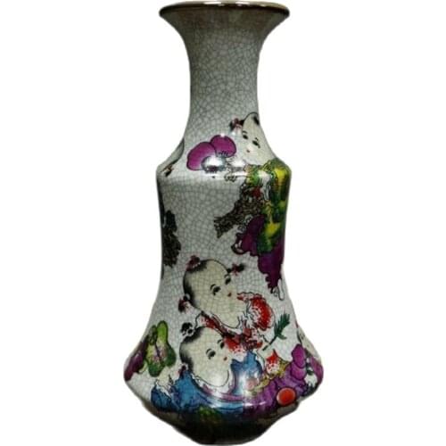 Chinese Old Porcelain Open Pink Baby Show Flat Belly Bottle