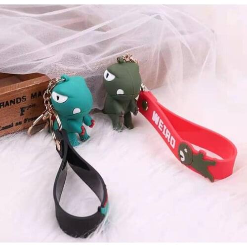 Creative PVC handicrafts cute Star same style toothy little dinosaur Keychain Pendant christmase gift family Kindergarten props