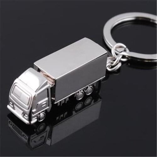 Cool Mini Truck Key Chain 3D Car Symbol Ring silver Color Keychain Keyring Keyfob New