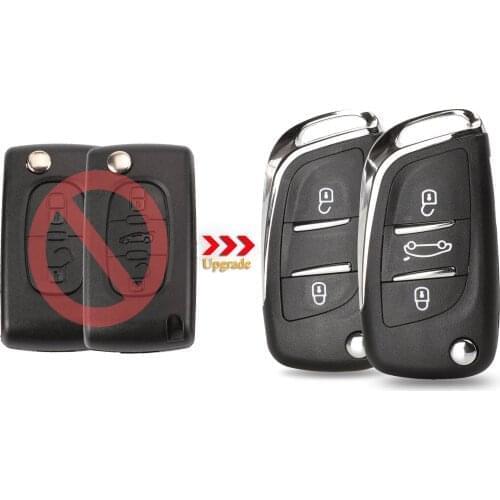 Kutery 2/3 Buttons Modified Filp Folding Remote Car Key Shell Case For Peugeot 207 307 407 408 308 For Citroen C4 C2 CE0536