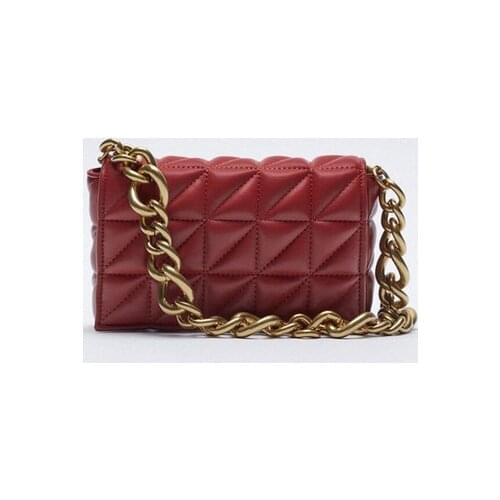 Lattice Square Crossbody bag 2021 Fashion New High quality PU Leather Womens Designer Handbag Chain Shoulder balck Bag