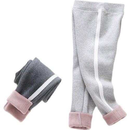 Autumn Winter Children Pants Girls Leggings Thick Velvet Warm Long Pants Kids Trousers Elastic Skinny Pencil Pants School Sports