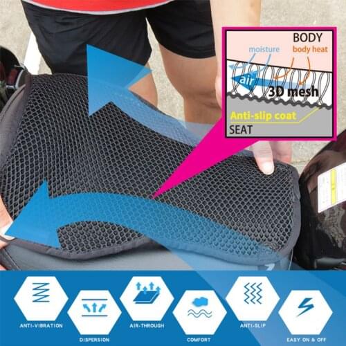 Summer Motorcycle Breathable Cool Sunproof Seat Cushion Cover Heat Insulation Mounting Air Pad Motorbike Seat Protection