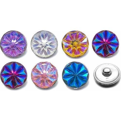 Hot Silicone 18mm Acrylic Resin Uneven Resin Snap Button 030 Fit Charm Interchangeable Bracelets Jewelry For Women Accessories