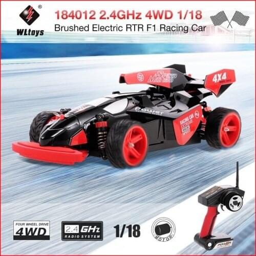 WLtoys 184012 2.4GHz Brushed RC Car 4WD 1/18 45KM/H Electric RTR F1 Racing Car RC Mdeo Vehicle Remote Control Toys