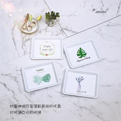 2PCS/LOT Metal 1/12 Scale Dollhouse Miniature Dish Tray Pretend Play Mini Kitchen for Barbies Blyth Funiture Accessories Toy