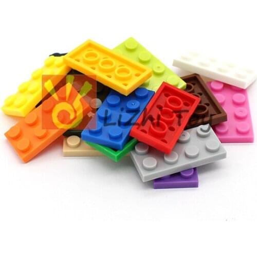 Moc tiles Plate 2*4 3020 Short piece DIY enlighten block bricks Compatible With Assembles Particles 100pcs