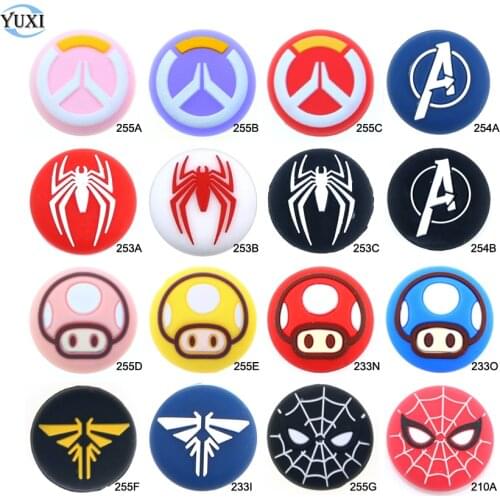 YuXi 2pcs Soft Silicone Thumb Stick Grip Caps Joystick Cover For Playstation5 PS5 PS4 PS3 XBOXONE For Switch NS Pro Controller