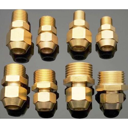 Flare Tube OD 8mm x 1/4" BSP Male Brass Flare Male Connector Tube Pneumatic Fitting with Short Flare Nut