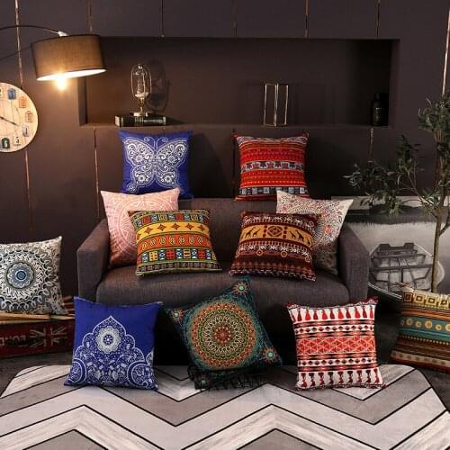 Nordic Retro Print Pillowcase Home Decor Cushion Cover 45*45cm Cotton Linen Pillow Covers Sofa Cushions Pillow Cases KD-0632