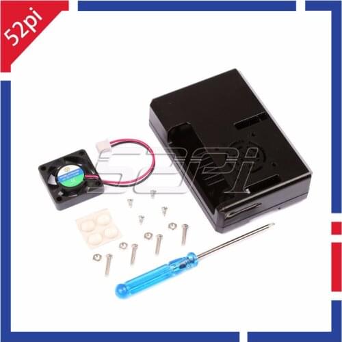 New! Black ABS Enclosure Box Shell Cover Shell Case with Cooling Fan and Screw Driver for Raspberry Pi 2/3 Model B