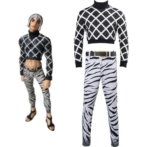 Anime JoJo‘s Bizarre Adventure Guido Mista Cosplay Costume Hat Full Set Halloween Carnival Costume Custom