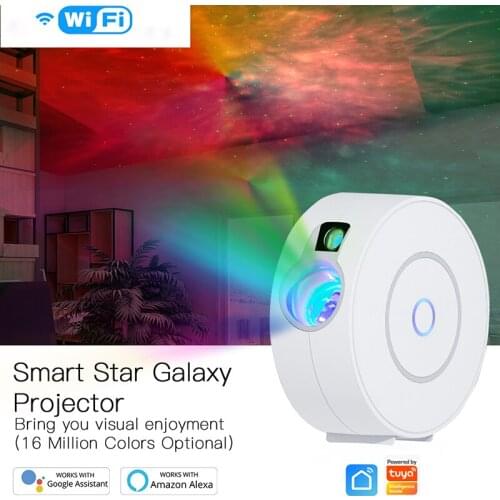 Tuya WiFi Starry Sky Projection Lamp Galaxy Projector Smart Home Control Works With Alexa Google Home Assistant