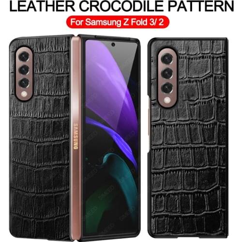 Z Fold 3 5G Case Luxury Genuine Leather For Samsung Galaxy Fold 2 3 Case High Quality Shockproof Back Cover Fundas Capa