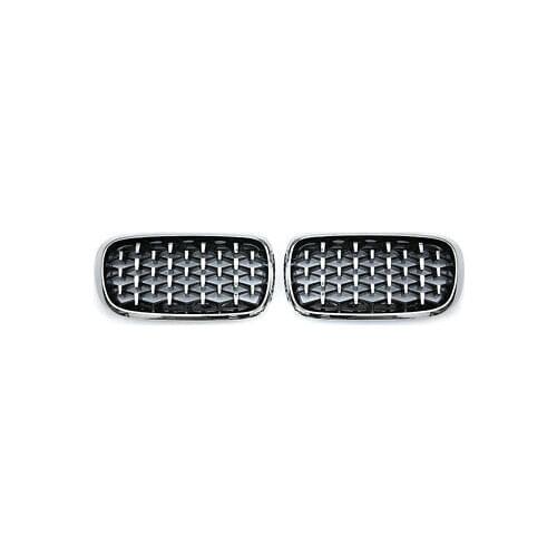 Silver Front Bumper Grille Replacement 2pcs For BMW X5 F15 2014 - 2018