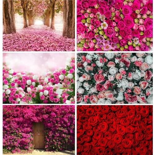 SHENGYONGBAO Valentines Day Rose Flower Photography Background Birthday Party Wedding Child Photo Backdrop Studio 210314RAI-01
