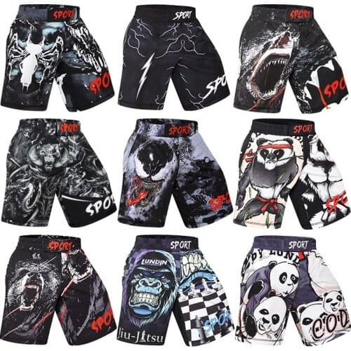 Boxing MMA Muay Thai Shorts Men Kickboxing Santa Wukong Fight Basketball Shorts Gym Workout Training Fitness Running Short Pants