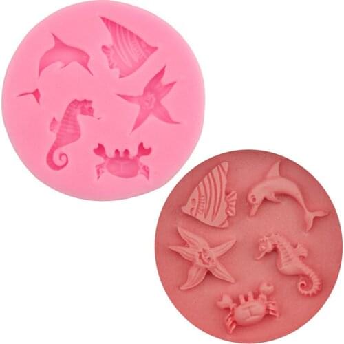 Crab Seal Fish Silicone Cake Mold DIY Fondant Baking Tools Ice Mold sugarcarft gumpaste mold cake decoration