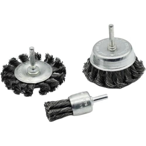 3PCS Steel Rotary Joint Knot Wire Wheel Rust Removal Polishing for Drill Angle Grinder Gadget Rotary Tool