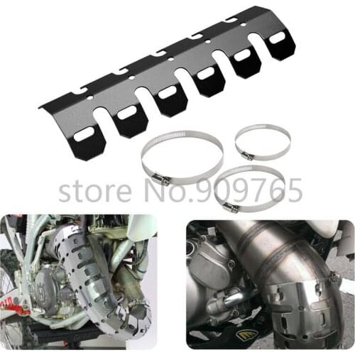 Universal Black Motorcycle Exhaust Muffler Pipe Protector Heat Shield Cover Dirt bike Atv Scooter Offroad Cafe Racer