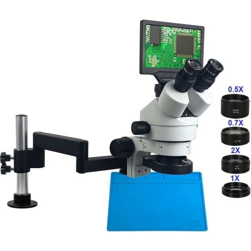USB HDMI WiFi Digital Camera 16MP Trinocular Measurement Microscope Articulating Rotable Arm Stand Repair Instrument Tools